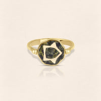 Sümer Azurit Mozaik Yaşam Enerjisi Altın Yüzük