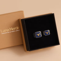 Lapis Boğa Telkari Yüzük Silver Çift Set
