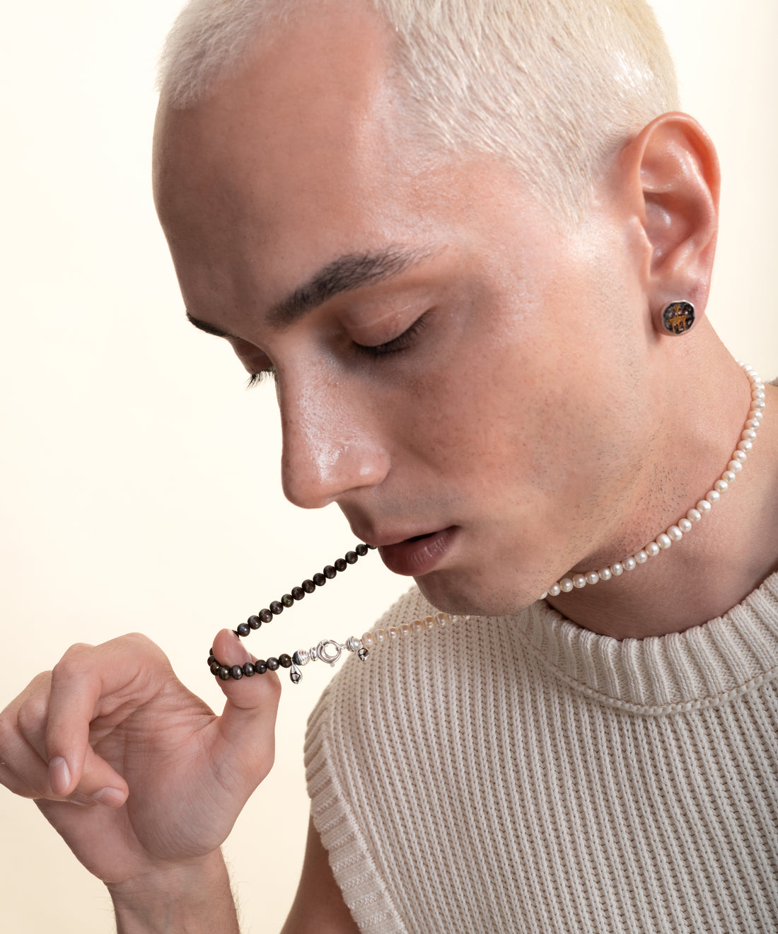 Sümer İnci Mozaik Bereket Küpe - Erkek