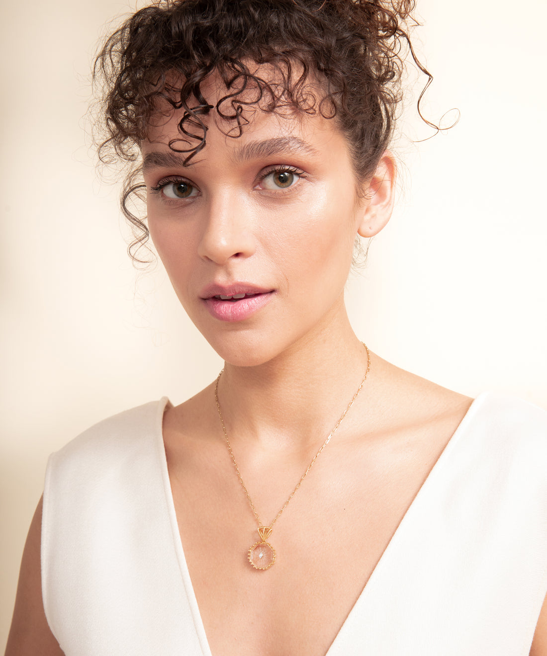 Yılan Kristal Altın Kolye