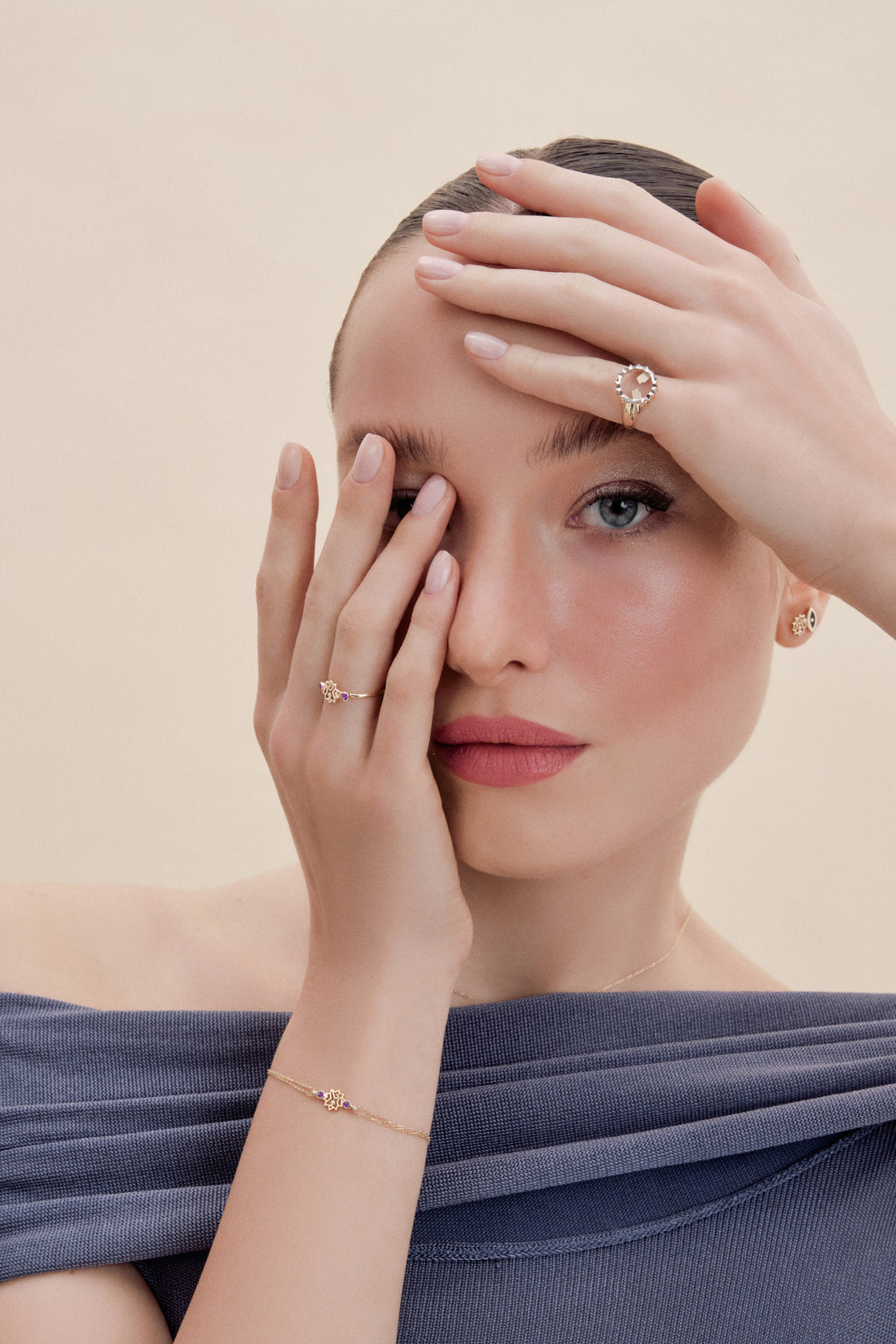 Adel Ametist Altın Bilezik