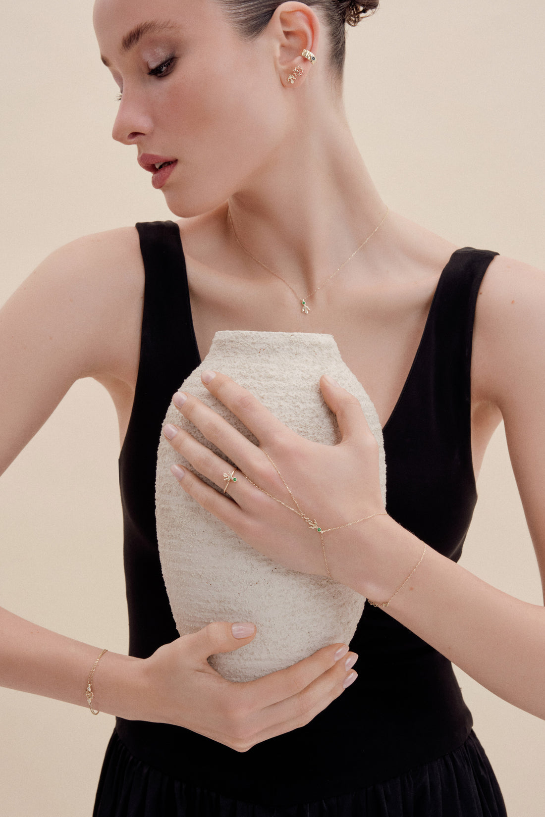 Alka Zümrüt Altın Yüzük