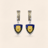 Asur Aslanı Lapis&Azurit Küpe Silver