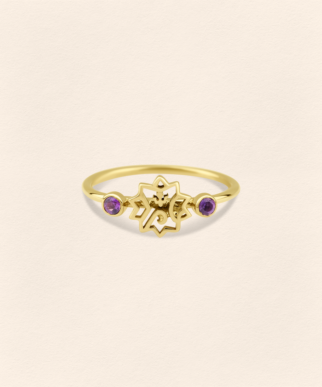 Adel Ametist Altın Yüzük