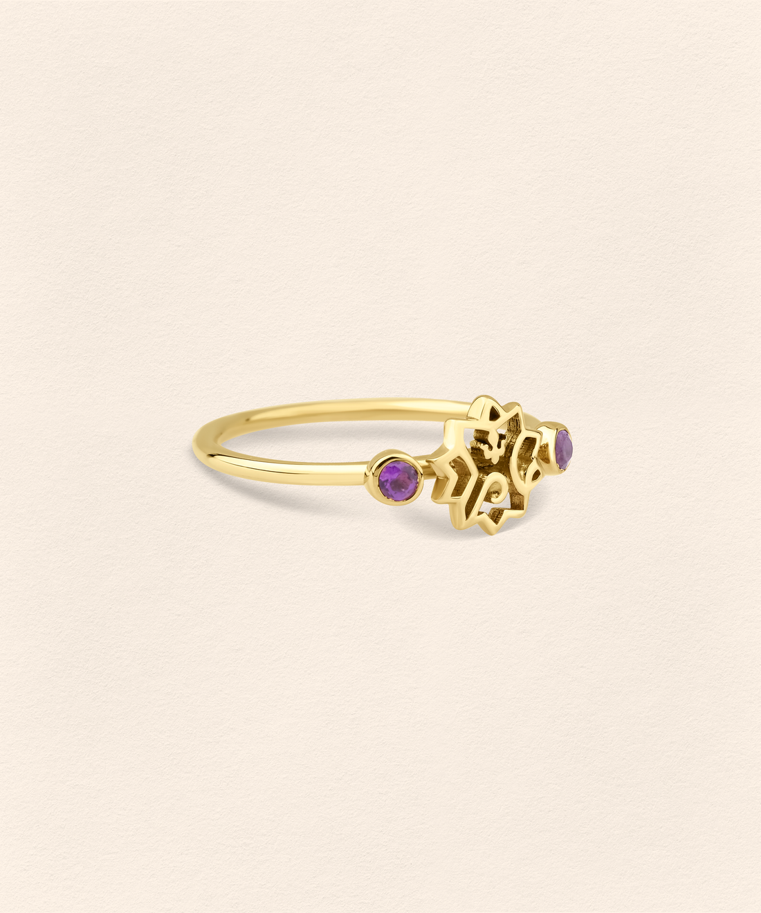 Adel Ametist Altın Yüzük