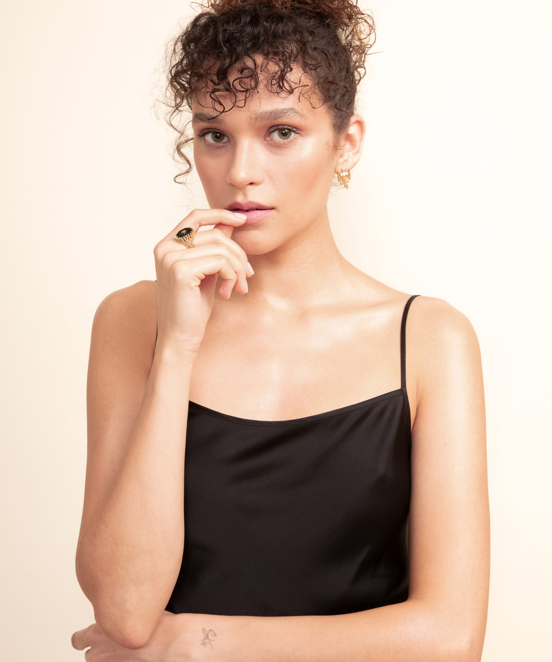 Yılan Oniks Telkari Altın Yüzük