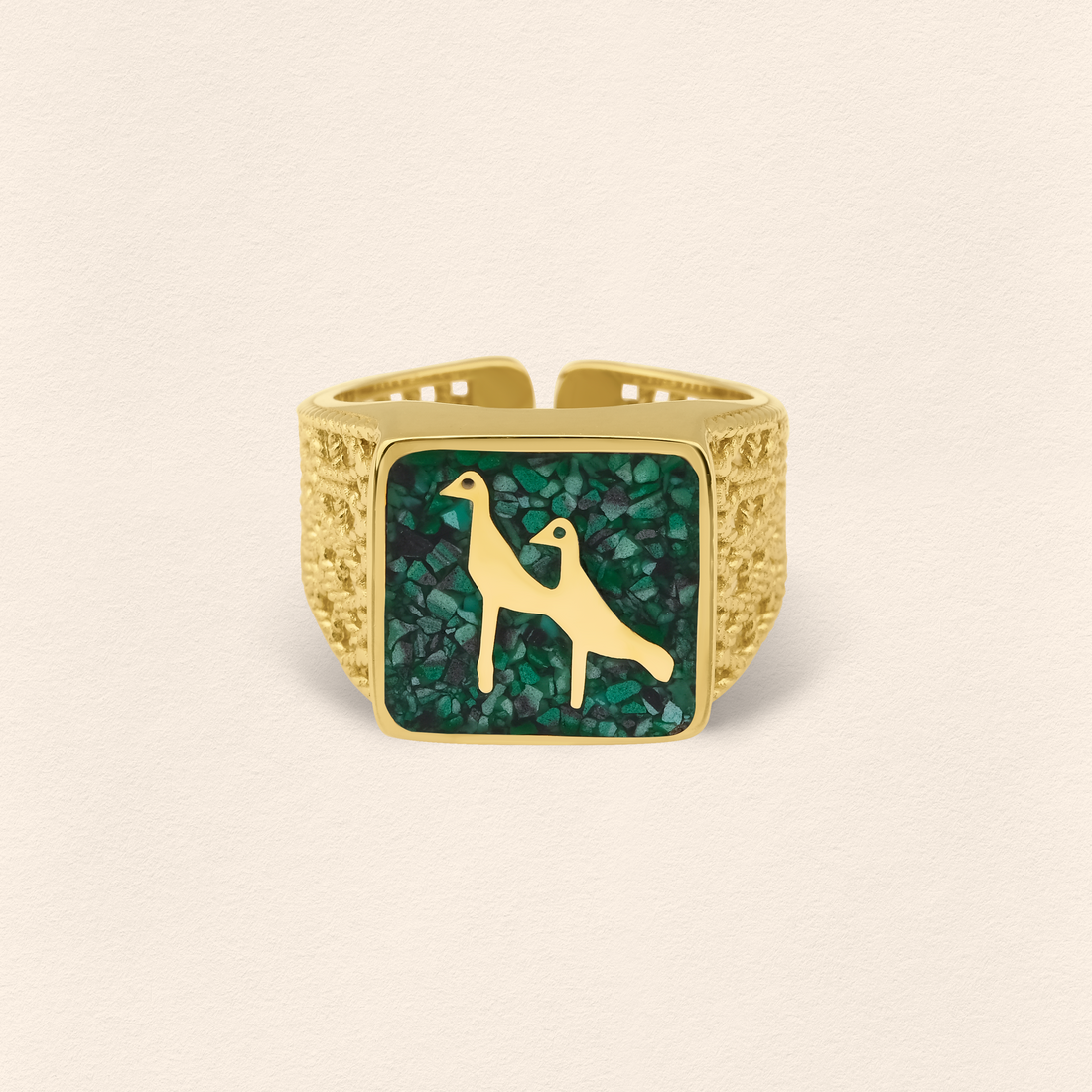 Malakit Turna Telkari Unisex Yüzük