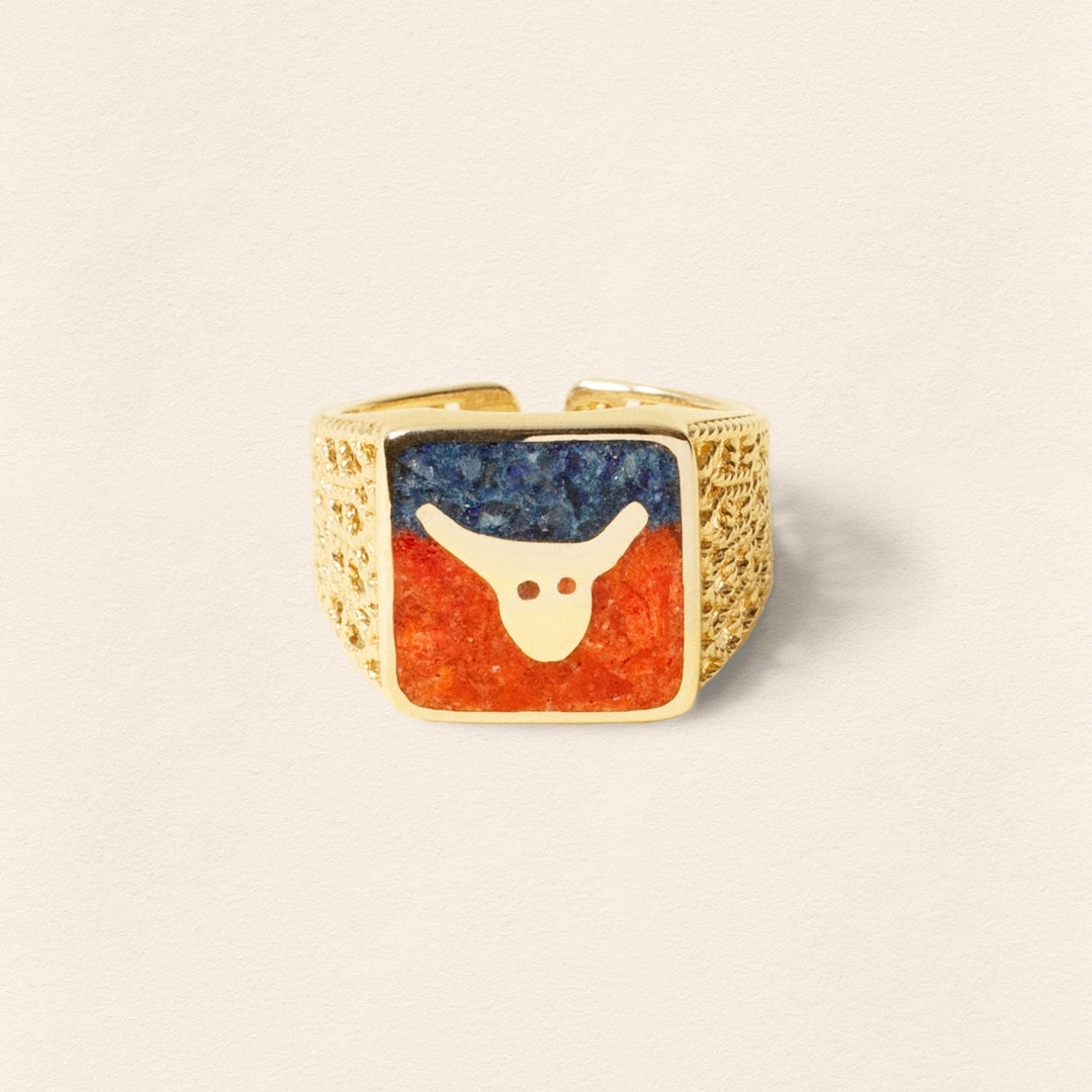 Lapis&Mercan Boğa Telkari Altın Unisex Yüzük