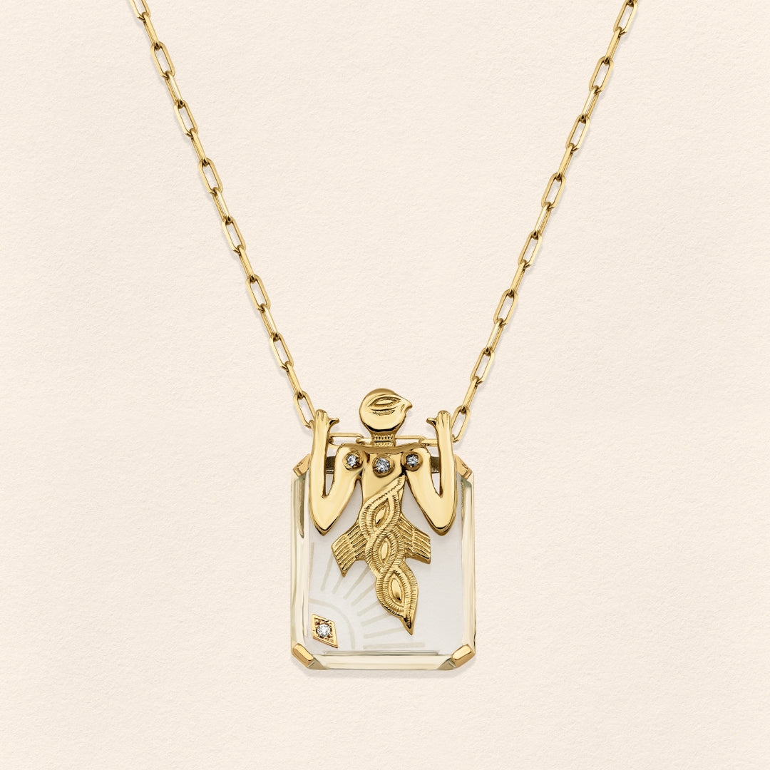 Birdman Kristal Altın Kolye - Erkek