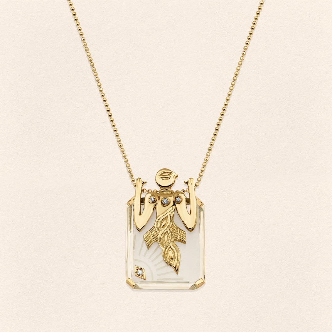 Birdman Kristal Altın Kolye - Erkek
