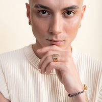[ERKEK] Sümer Siyah İnci Bilezik yakın plan görünüm