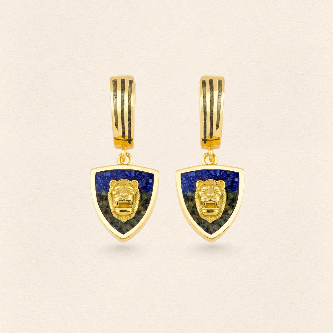Asur Aslanı Lapis&Azurit Küpe