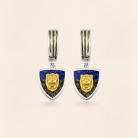Asur Aslanı Lapis&Azurit Küpe Silver