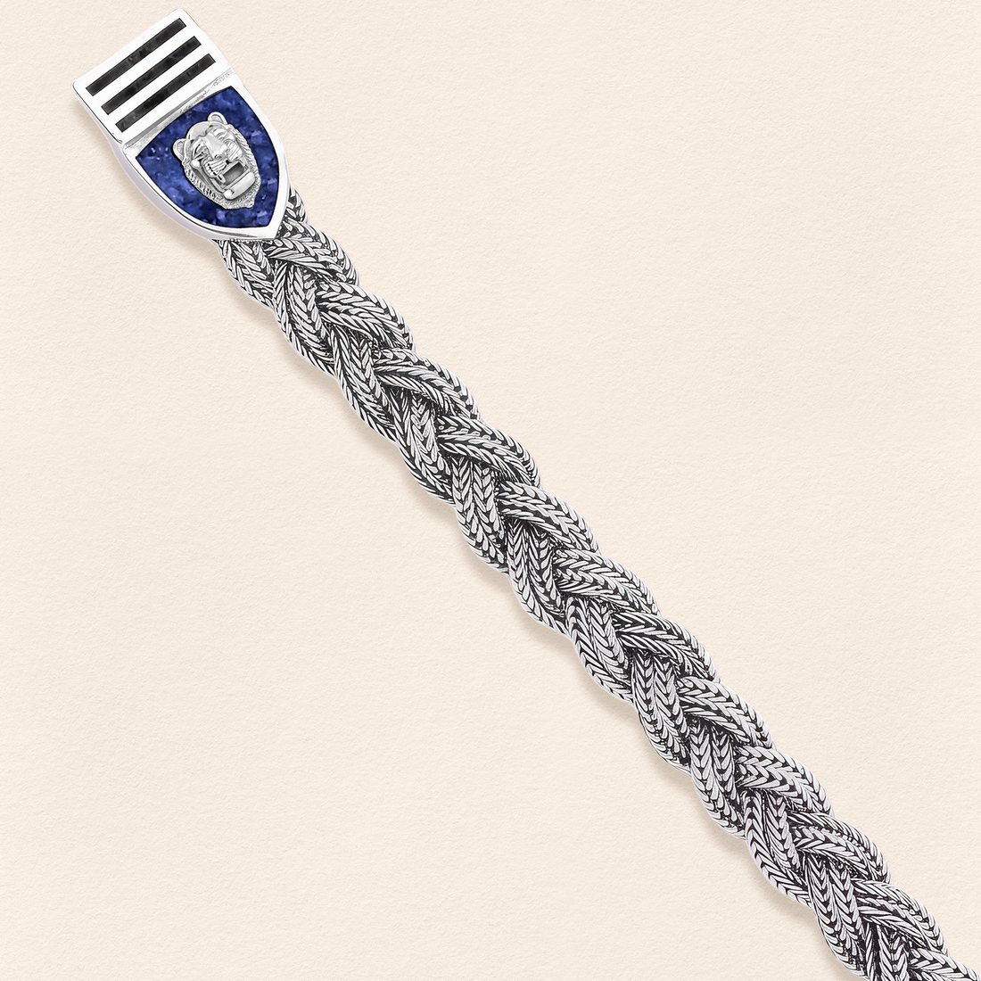 Asur Aslanı Lapis&Azurit Örgü Bilezik