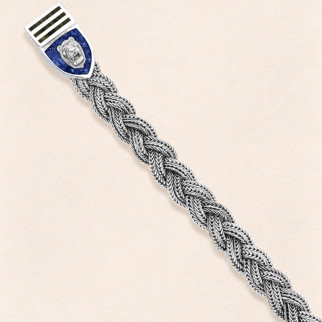 Asur Aslanı Lapis&Azurit Örgü Bilezik