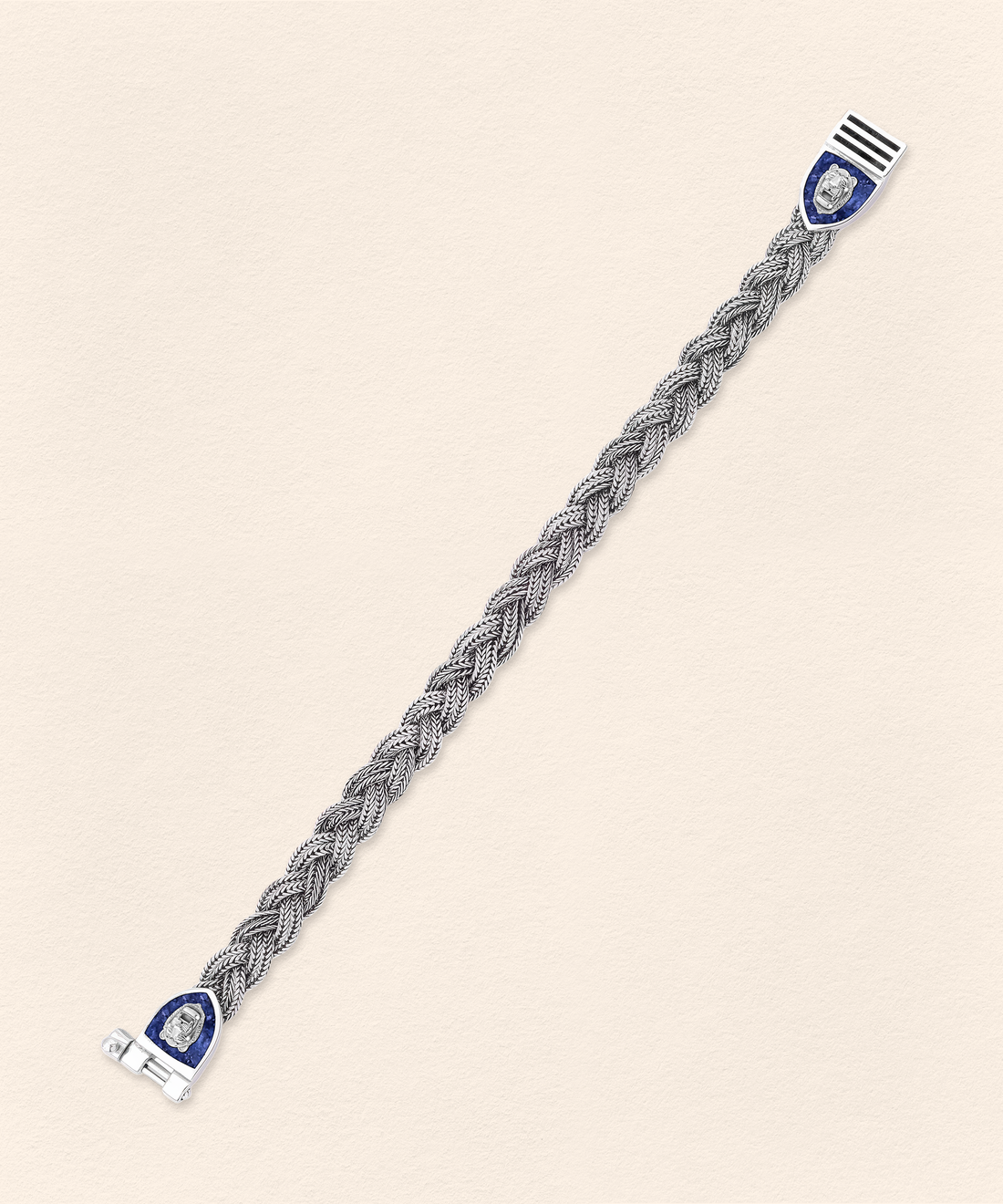 Asur Aslanı Lapis&Azurit Örgü Bilezik