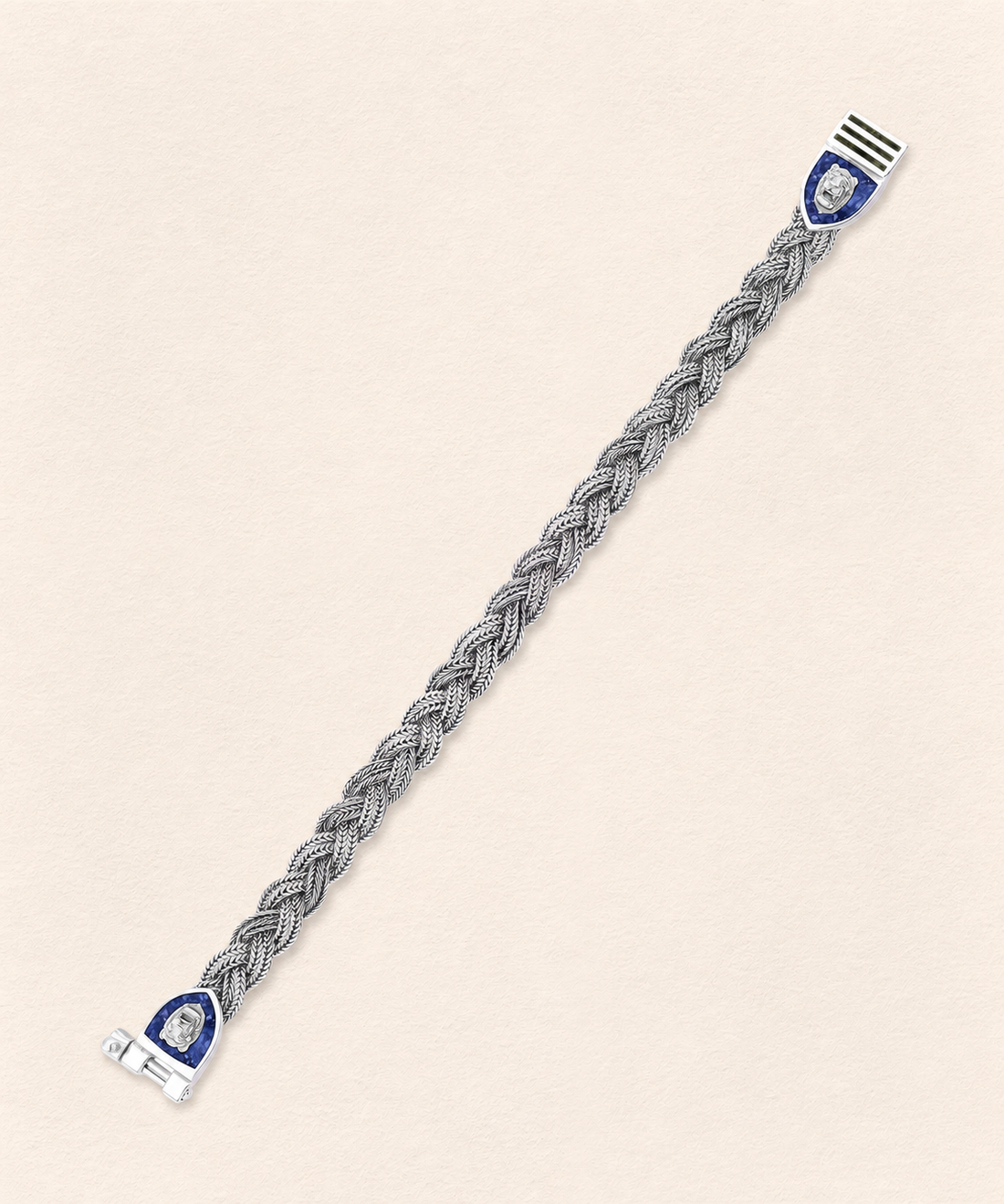 Asur Aslanı Lapis&Azurit Örgü Bilezik