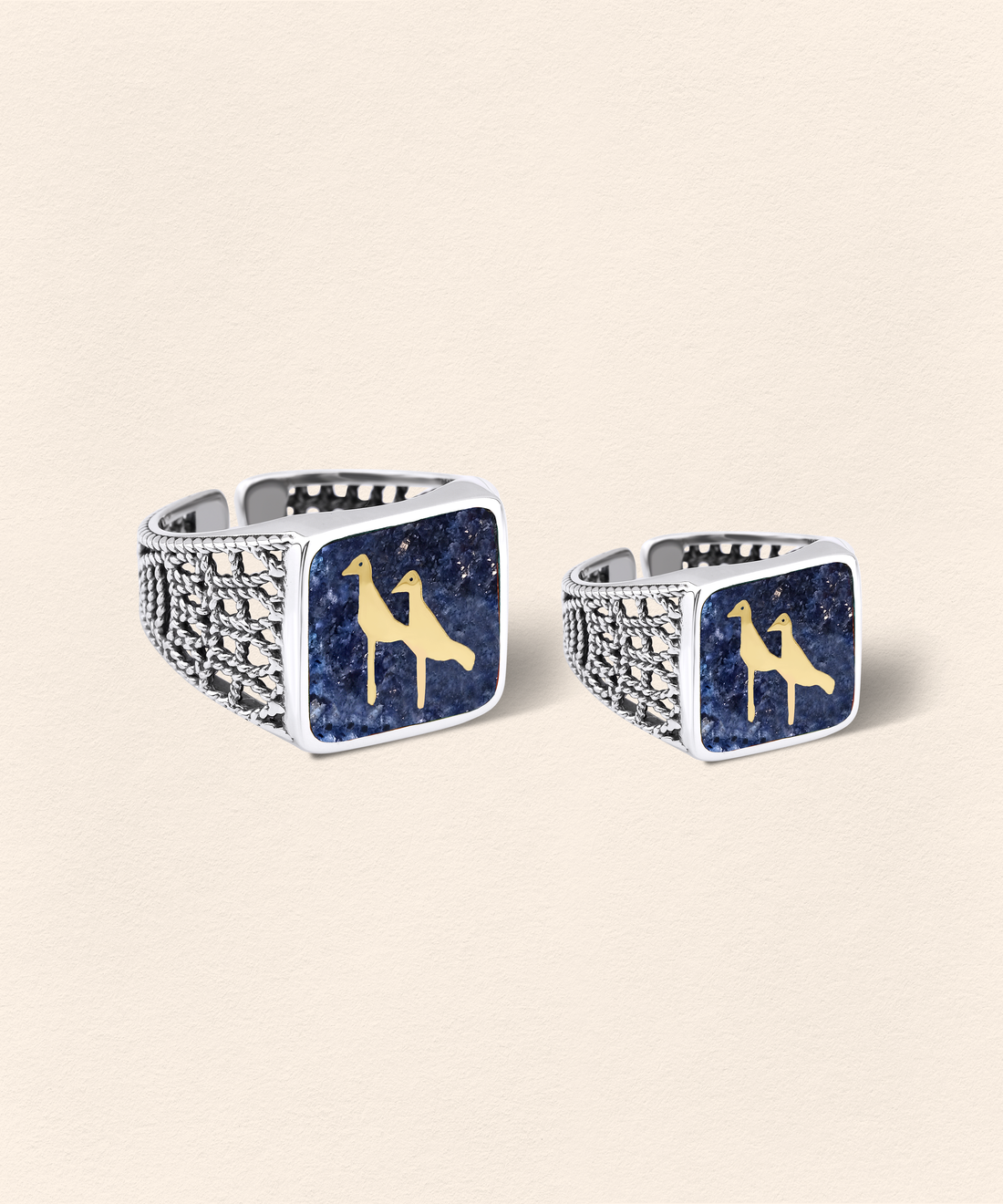 Lapis Turna Telkari Unisex Yüzük Silver