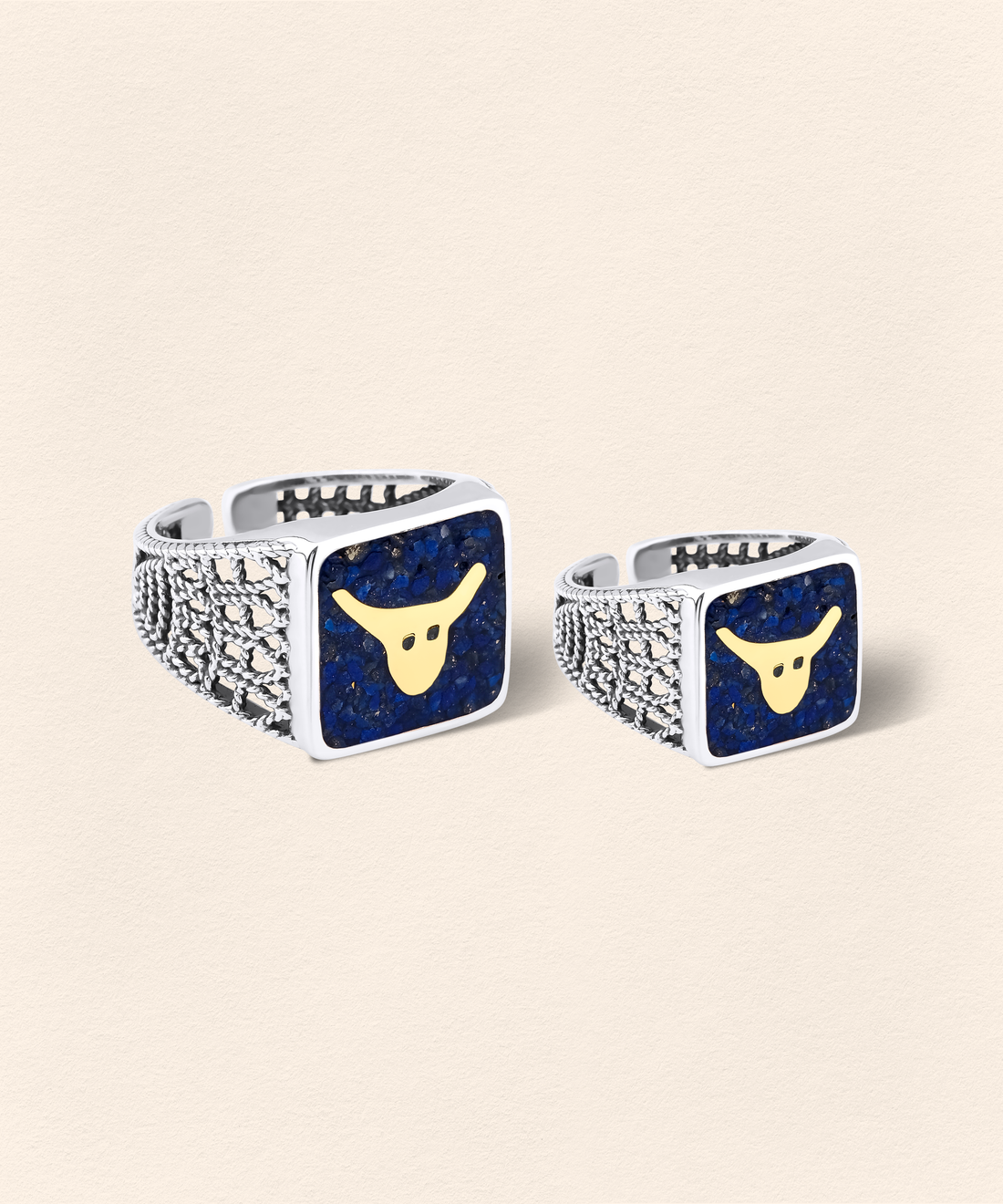 Lapis Boğa Telkari Unisex Yüzük Silver